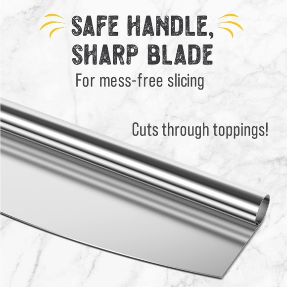 Checkered Chef Pizza Cutter Sharp Stainless Steel Rocker Blade with Blade Sheath - Picture 3 of 8